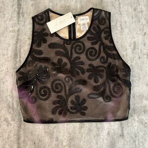 Sienna Sky Glittery Aplique Crop Top Size M